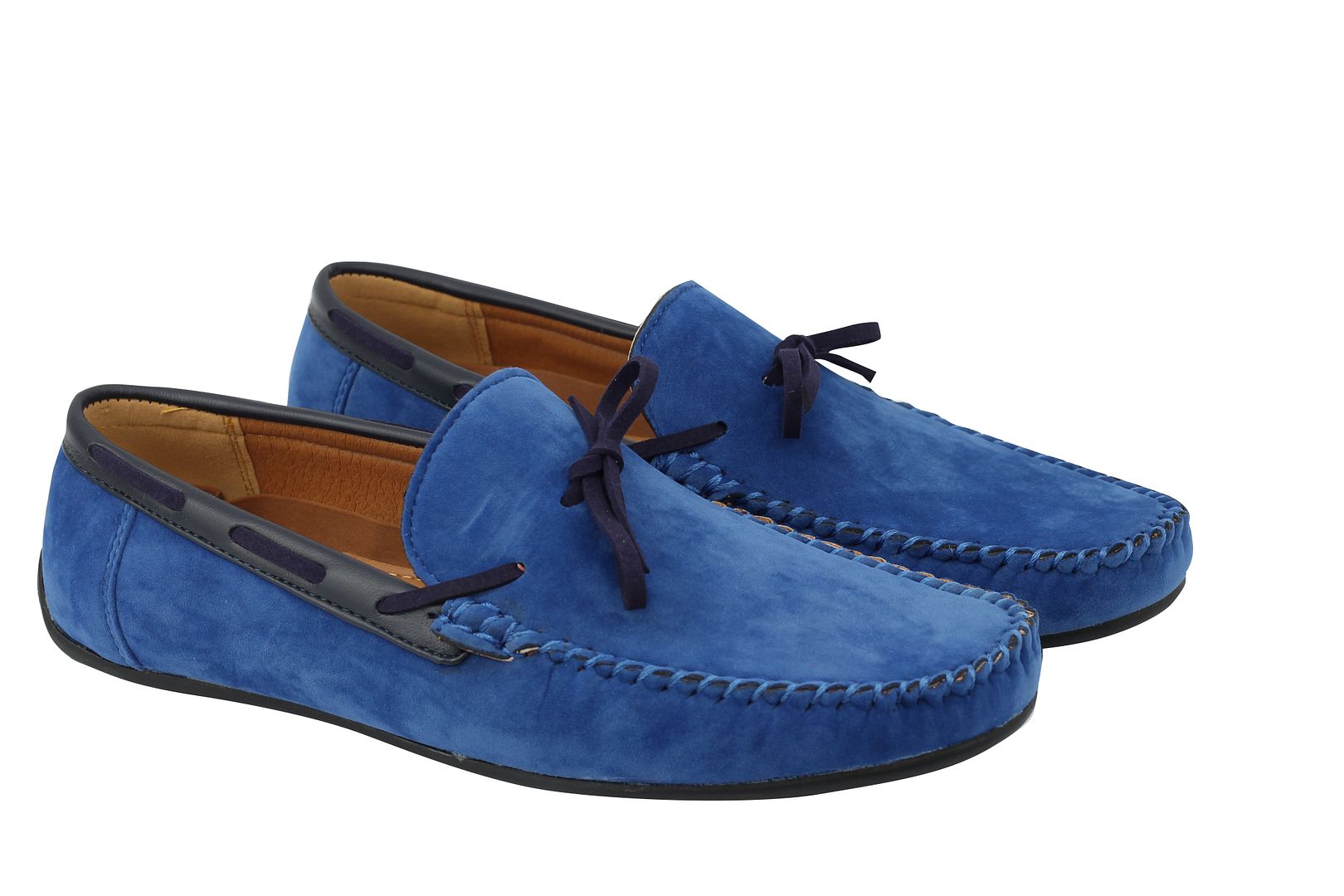 Men Black Brown Blue Faux Suede Leather Smart Mod Moccasin Slip On Driving Shoes Ebay